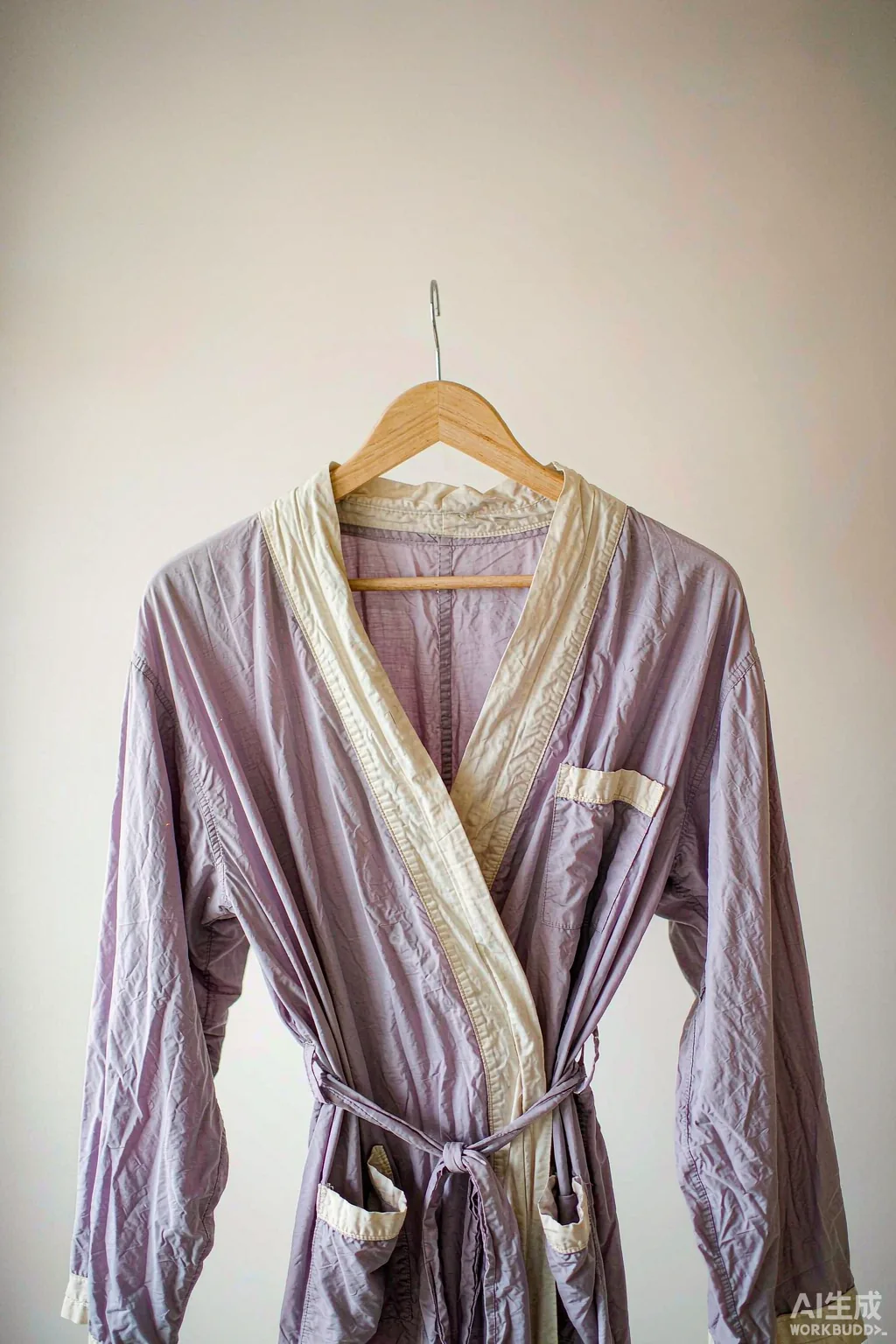 Lightweight cotton robe on a neutral background